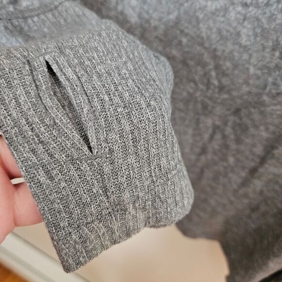 Danskin Sweater Gray Knit Crewneck Zippers Lightweight Casual Comfy Athleisure - Picture 4 of 11